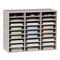 Wood Literature Organizer File Sorter with Removable Shelves Mailbox Slots for Office